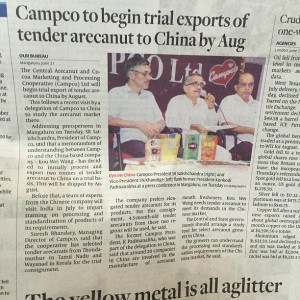 Campco Begins Trial Export of Tender Arecanut to China -1