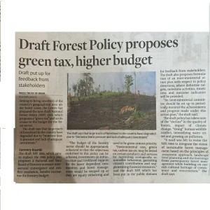 Draft Forest PolicyProposes Green Tax, Higher Budget -1